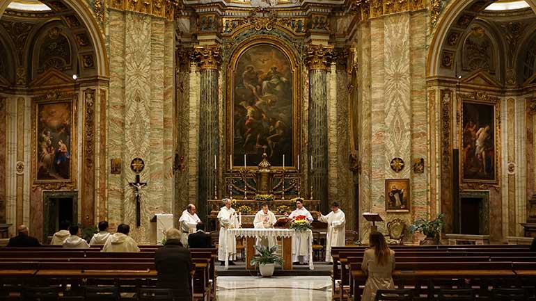 Easter choir performance at alter